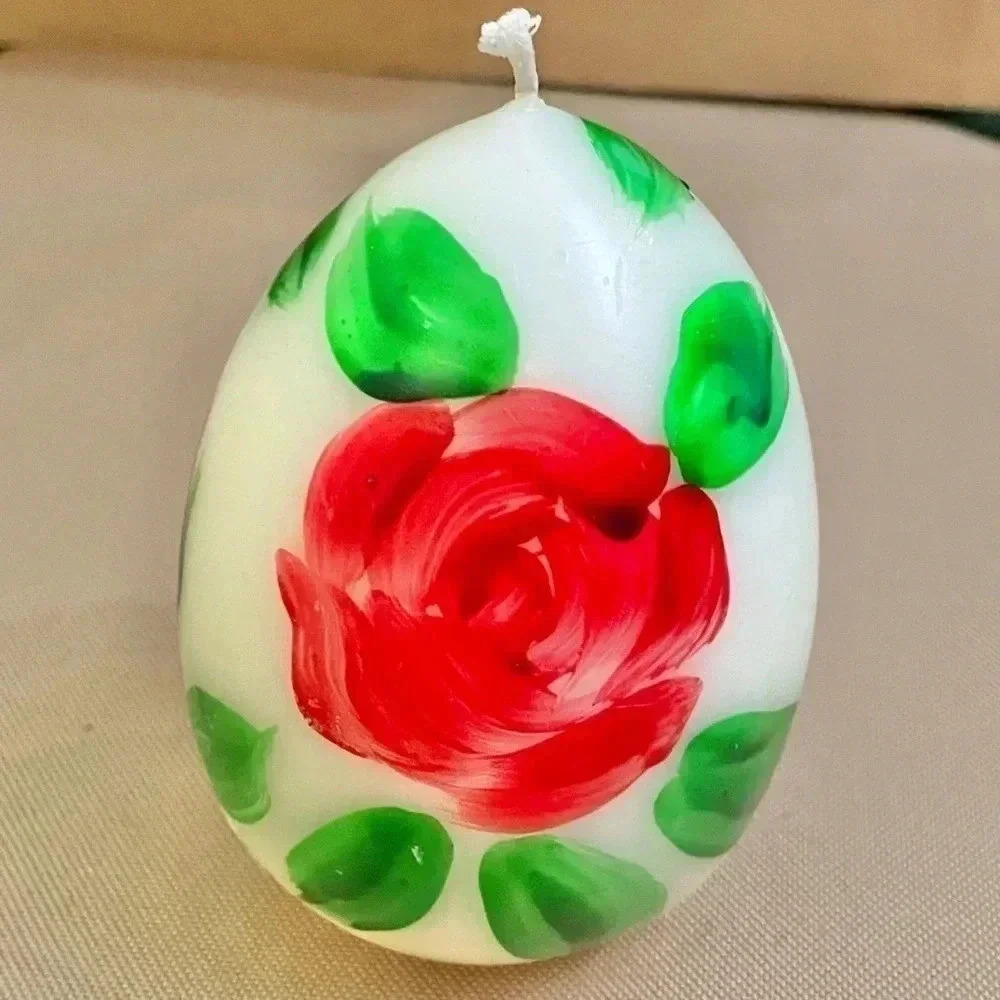 Rose Floral Wax Candle Made In Italy - Picture 1 of 6